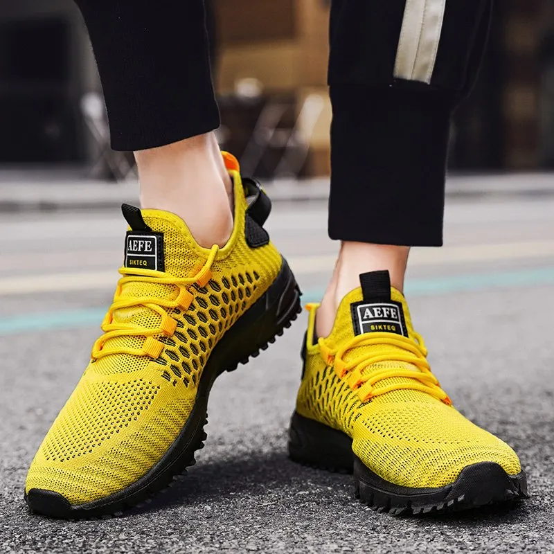 Mens Running Shoes - Breathable Mesh Sneakers for Outdoor