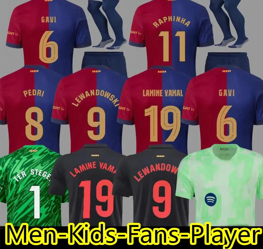 24 25 Lewandowski Soccer Jersey Lamine Yamal Gavi Camiseta De Futbol Pedri Ferran 2024 2025 FC Ansu Fati Raphinh 761 DHgate