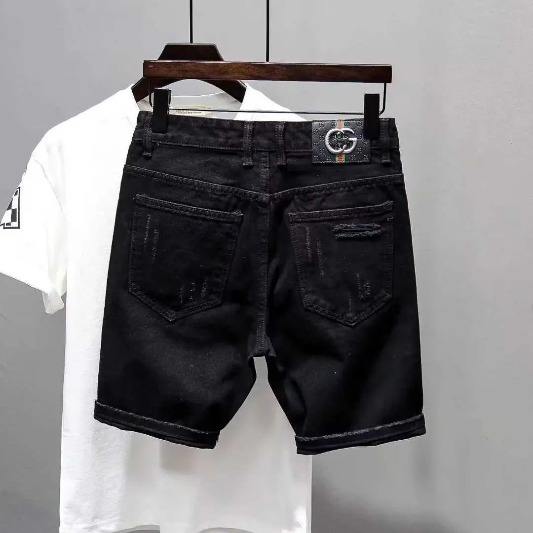 優先配送 Black Men's Summer Versatile - shorts denim Denim Clothing