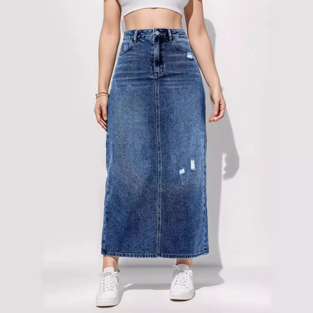 Mid-Length Denim Skirt: Premium Quality, Ripped Shop Now! (jcpenney  womens denim skirts)