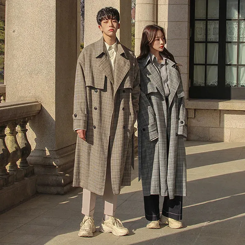 Korean Coat For Men 2026.Korean Winter Jacket Coat Stylish Checked Windbreaker, Korean Style ...