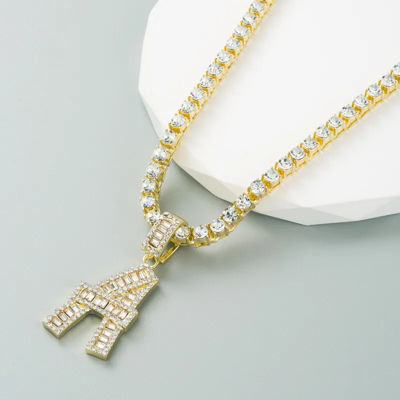 Personalized Necklace Rhinestone Initial Charms Crystal Initial