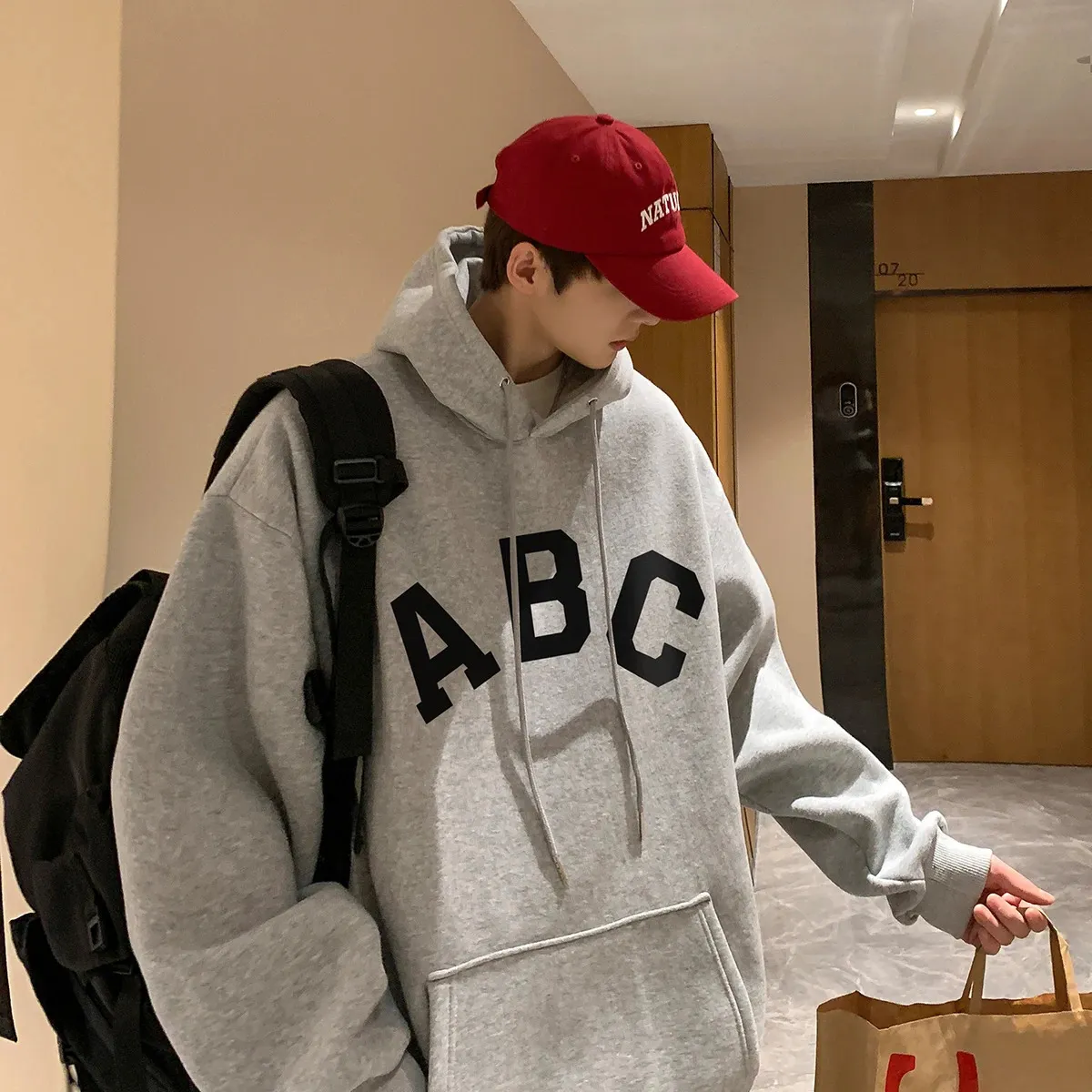 Oversized Hip Hop Hoodie: ABC Letter Print, Korean Fashion