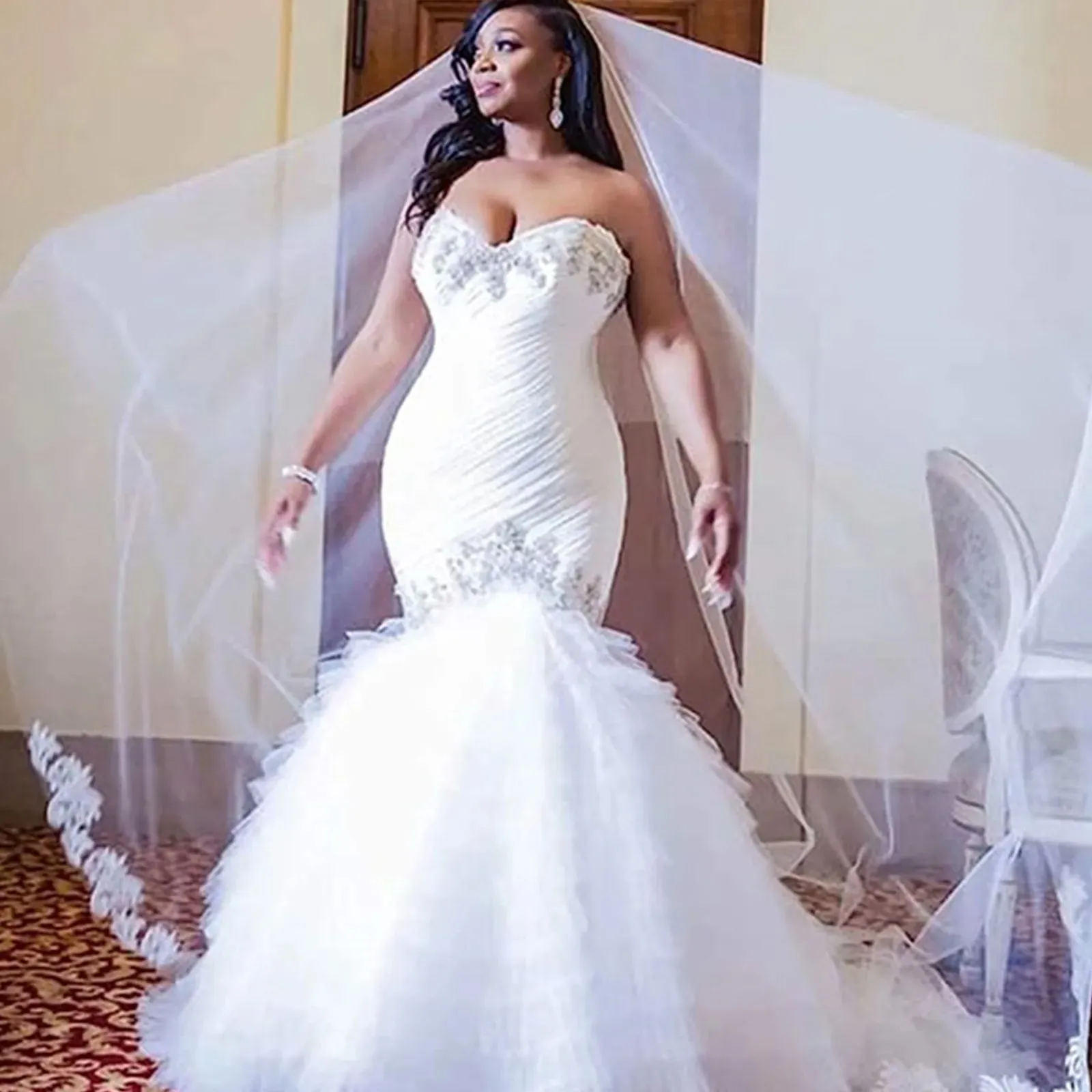 Fashion African Mermaid Wedding Dresses