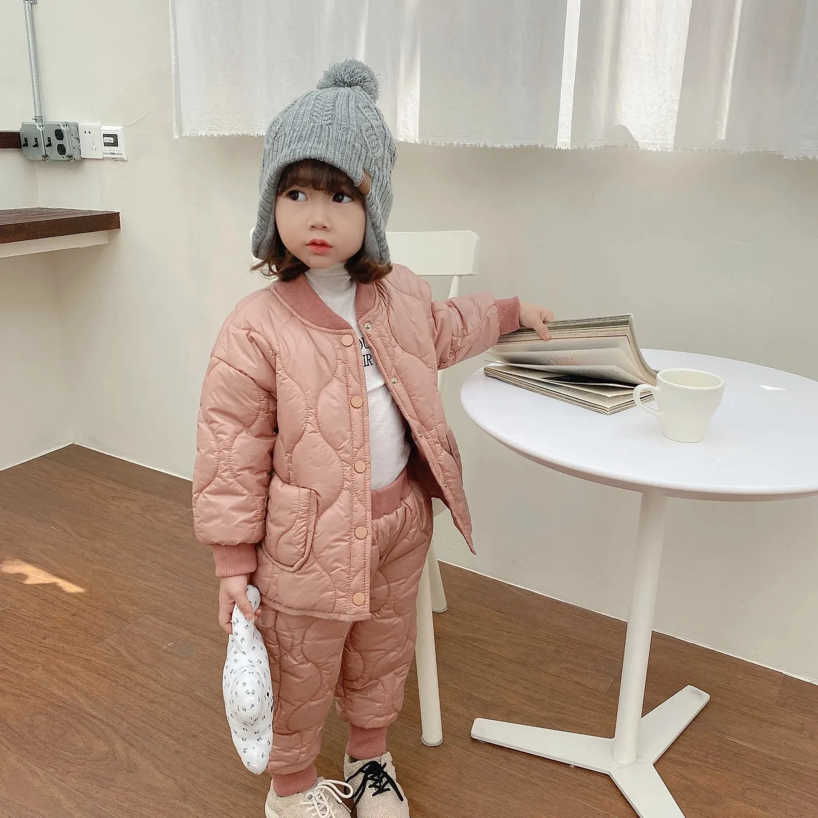 1 6 Years Old Kids Baby Winter Clothes Sets Boys Girls Warm Padded JacketPants 2 Pieces Suit Autumn Korean Casual Outfits 240713