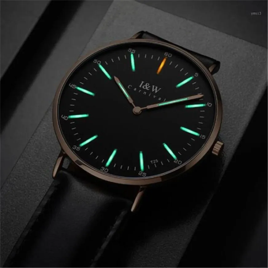 Carnival Men Tritium Light Watch T25 Quartz Japan Movement Ultra Thin 6mm  Tritium Gas Luminous Watch Gift 40mm1 243g