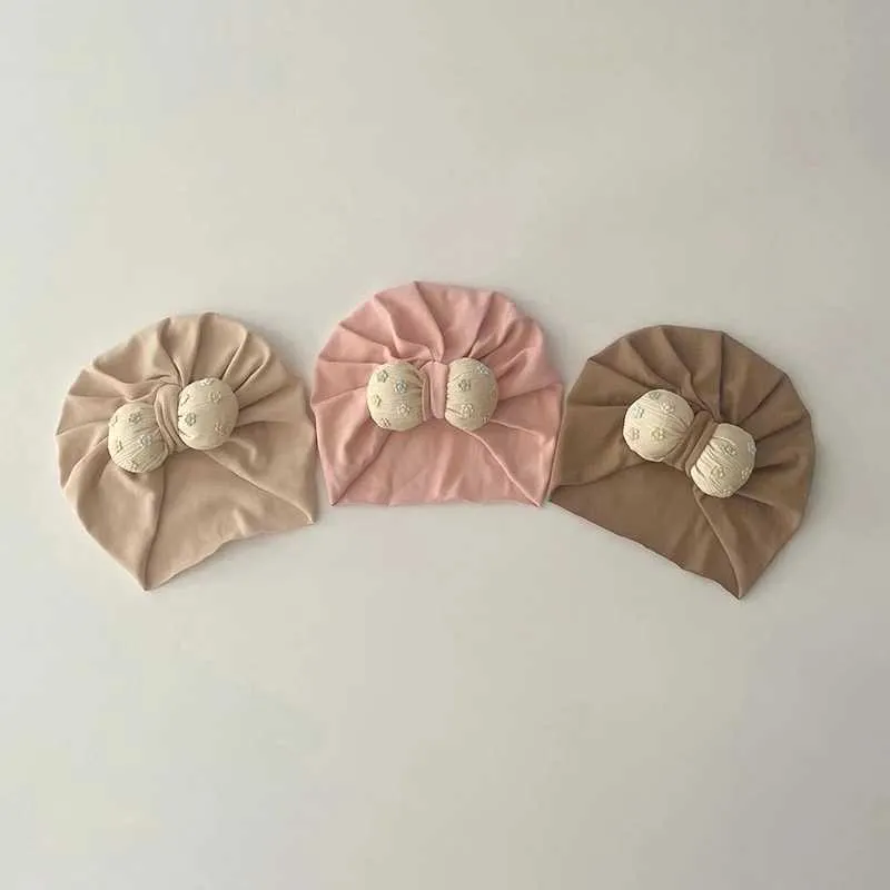 Cute Bowknot Baby Hat: Soft Cotton Turban Beanie for Newborns ...