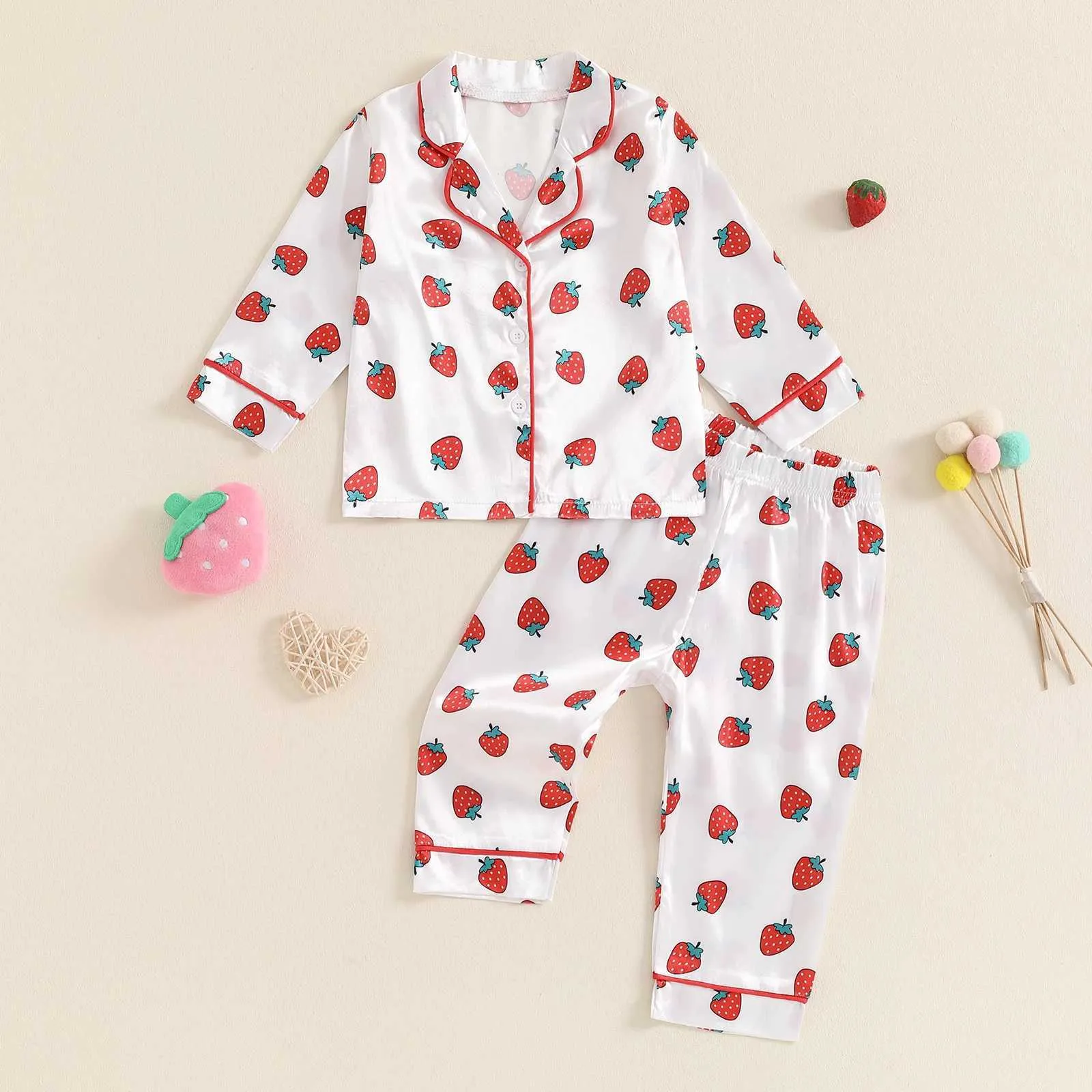 Girls & Women's Satin Pajamas Set - Long Sleeve Button-Down Nightwear With Pants Pockets, Candy Pink, X-Small To XXL