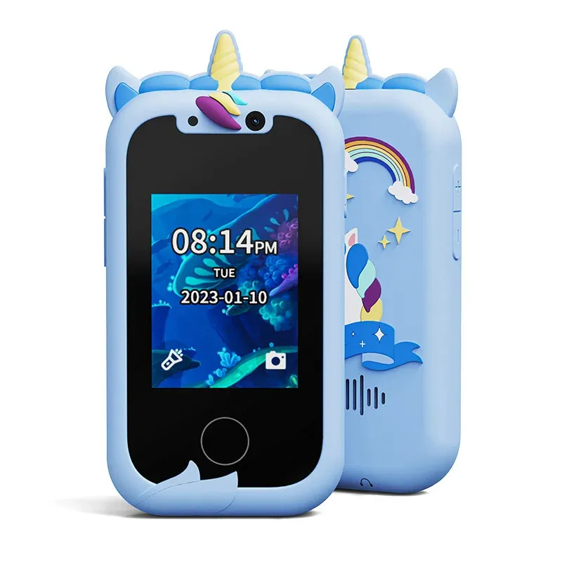 Smartphone Pour Enfants Annadue – écran Tactile 2,8″, 32 Go, 18 Jeux éducatifs, Caméra, MP3, Lecture Vidéo, Bleu