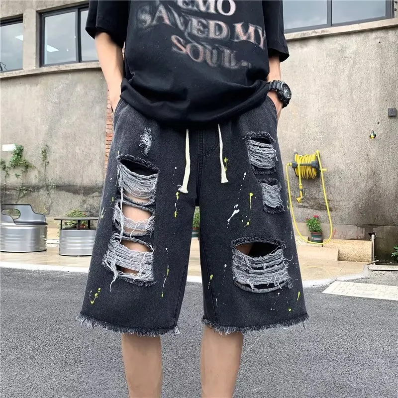 Slim Fit Denim Shorts for Men Trendy Ripped Design, Summer Casual Style!  Shop Now!