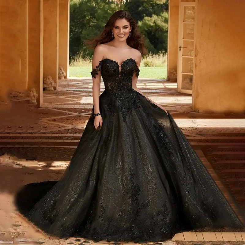 black masquerade ball dresses Gown Evening Gown Dress Vintage Halloween Floor production Black White V Neck Size:EU 40