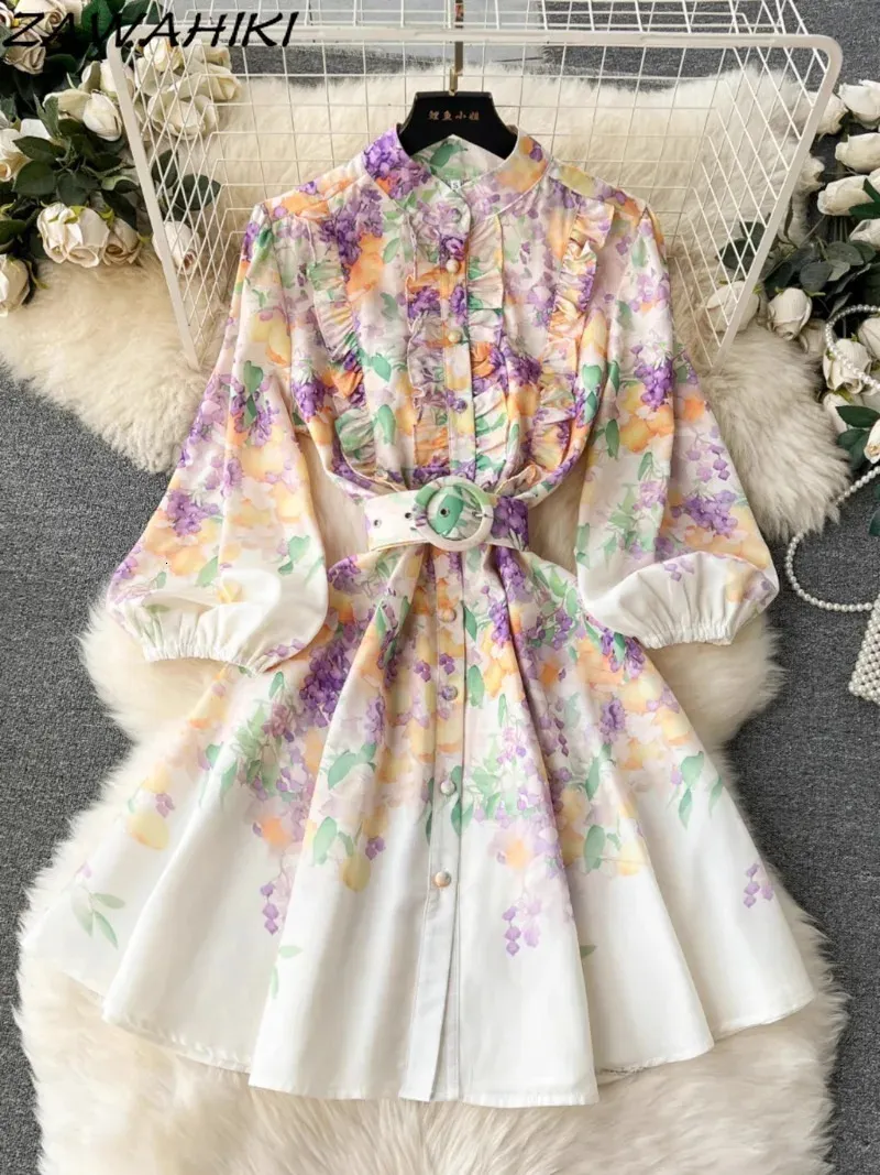 puff sleeve formal dress short Beautiful Tulle Flower Tea Length Prom Dress, Off the Shoulder Short S main image 0