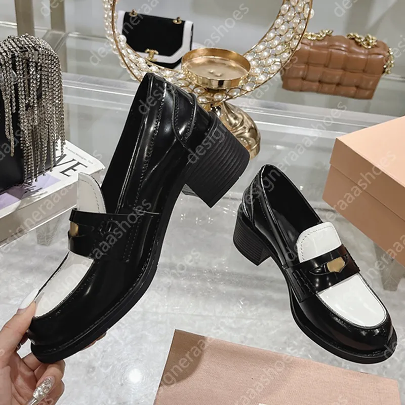 Vintage Inspired Designer Leather Penny ladies loafers with heels for Women High Heel Slip On Pumps with Block Heels for Office Dress and Top Quality Results