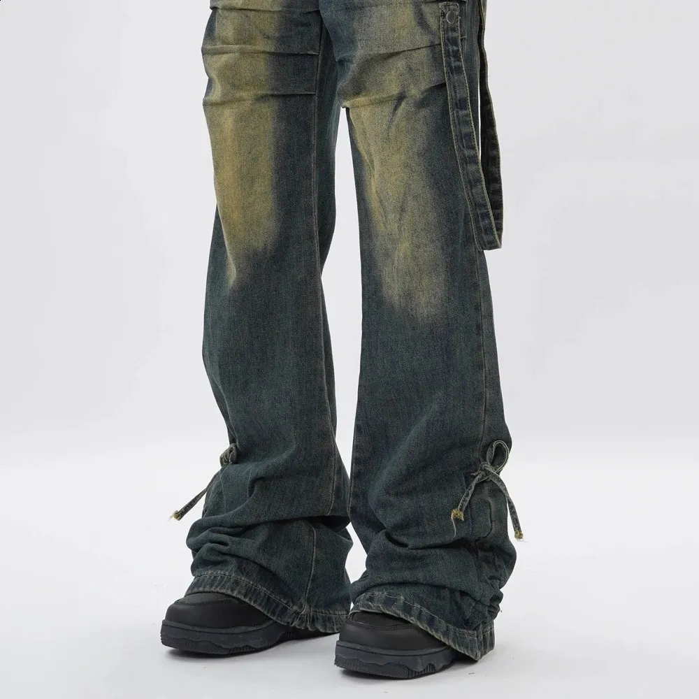 パンツ 2000's doublewest damage flare denim y2k Dezsed Harajuku Denim Jeans Vintage Low Waisted Pockets