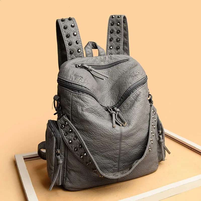 Genuine Leather Women Backpack Large Capacity Travel... From  display picture 1