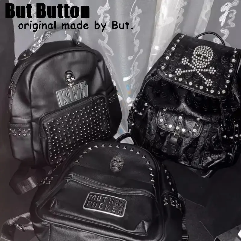 DHgate.com:Harajuku Punk Rivet Backpack: Y2K Japanese Style