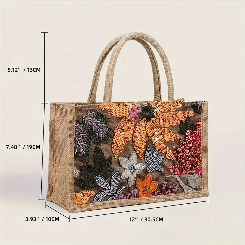 DHgate.com:Floral Sequins Tote Bag: Elegant Womens Handbag