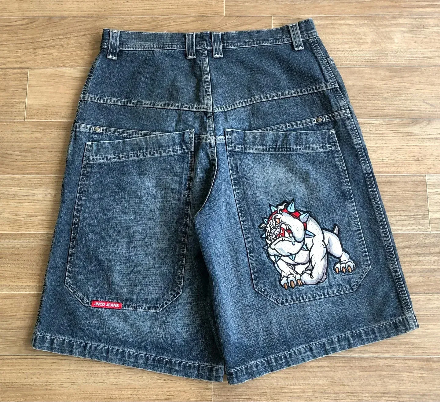 DHgate.com:JNCO Flame Jeans: Vintage Black Baggy Loose Fit