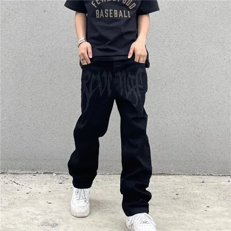 LABROS】Big Stitch Baggy Jeans (Black) LABROS】Big Stitch Baggy