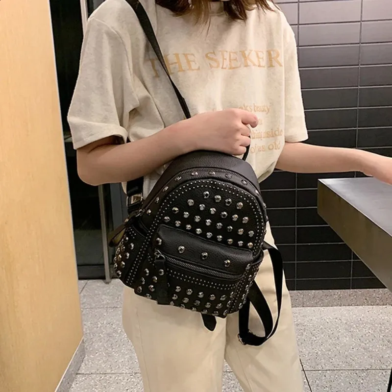 Vintage Inspired Leather Satchel Backpack - Rivet Studded, Waterproof ...