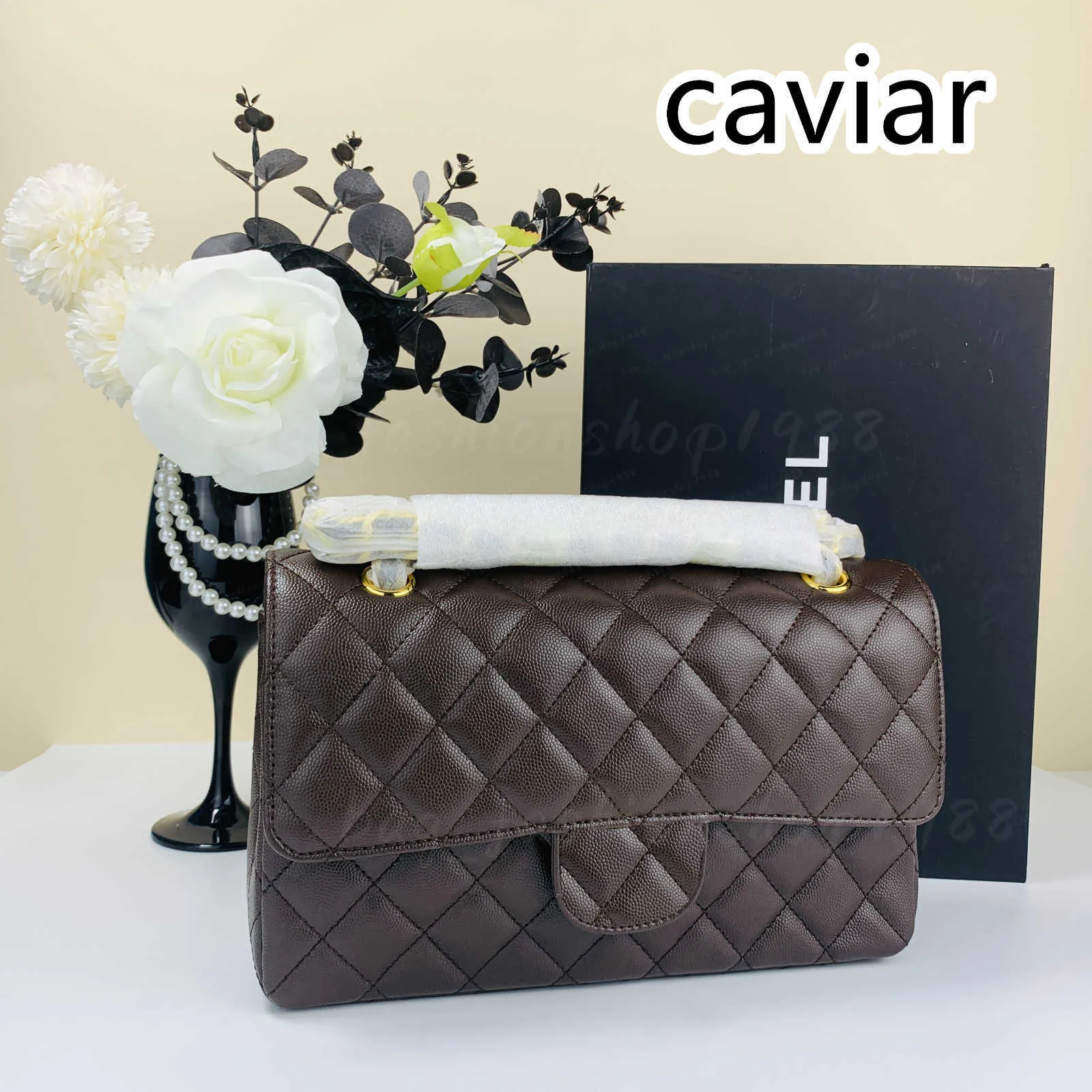 【関税込み】La Collection ブラック Cathy バラクラバ CC CF Classic Flap Caviar Sheepskin Designer Black Leather