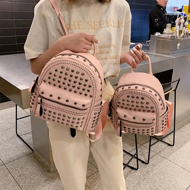 Vintage Inspired Leather Satchel Backpack - Rivet Studded, Waterproof ...