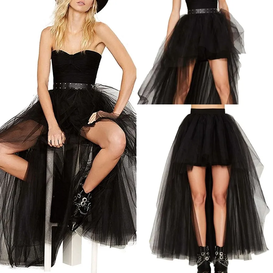 Elegant High Low Tulle Skirt Womens Party Skirt, Short Front