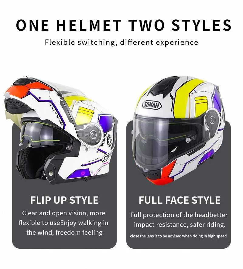 Bluetooth Casque Modulable Moto Casque Flip Up Intégral Moto Avec Double Anti-buée Visière Casques Intégraux ECE Homologué Lumière Pour Femmes Hommes 55~62CM