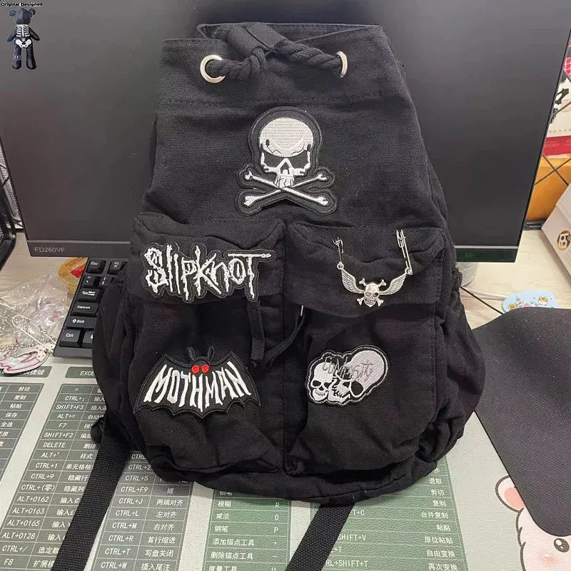 DHgate.com:Gothic Skeleton Punk Y2K Streetwear School DHgate.com:Gothic Skeleton Punk Y2K Streetwear School