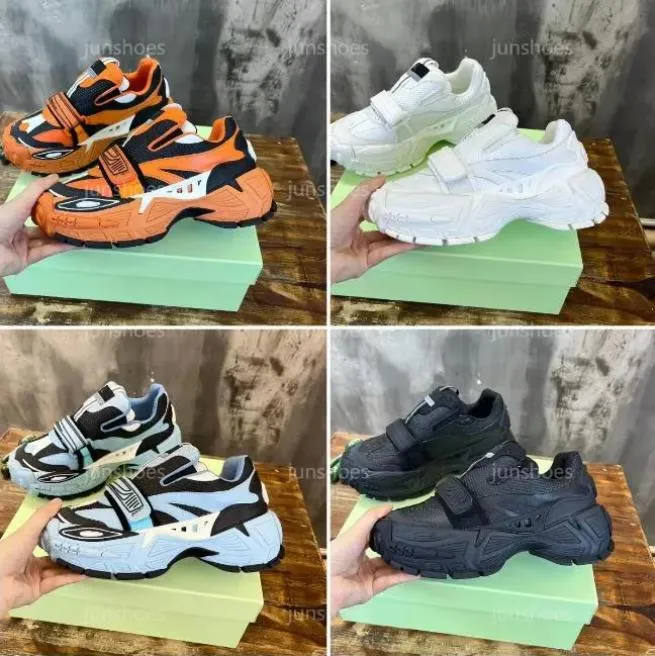 Designer Leather Low-Top Sneakers for Men and Women, Luxury Chunky Sneakers  in Blue, Black, White, and Orange