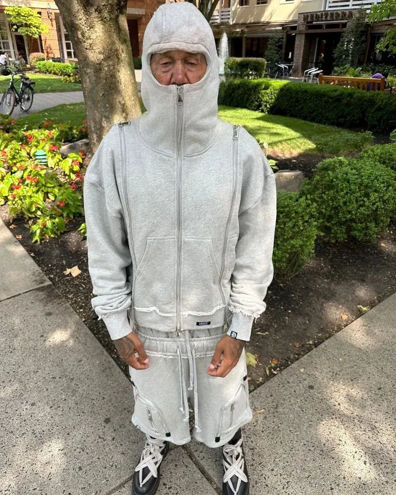 2024 Harajuku Y2K Gotik Ninja Fermuarlı Kapşonlu Yi TL1,260