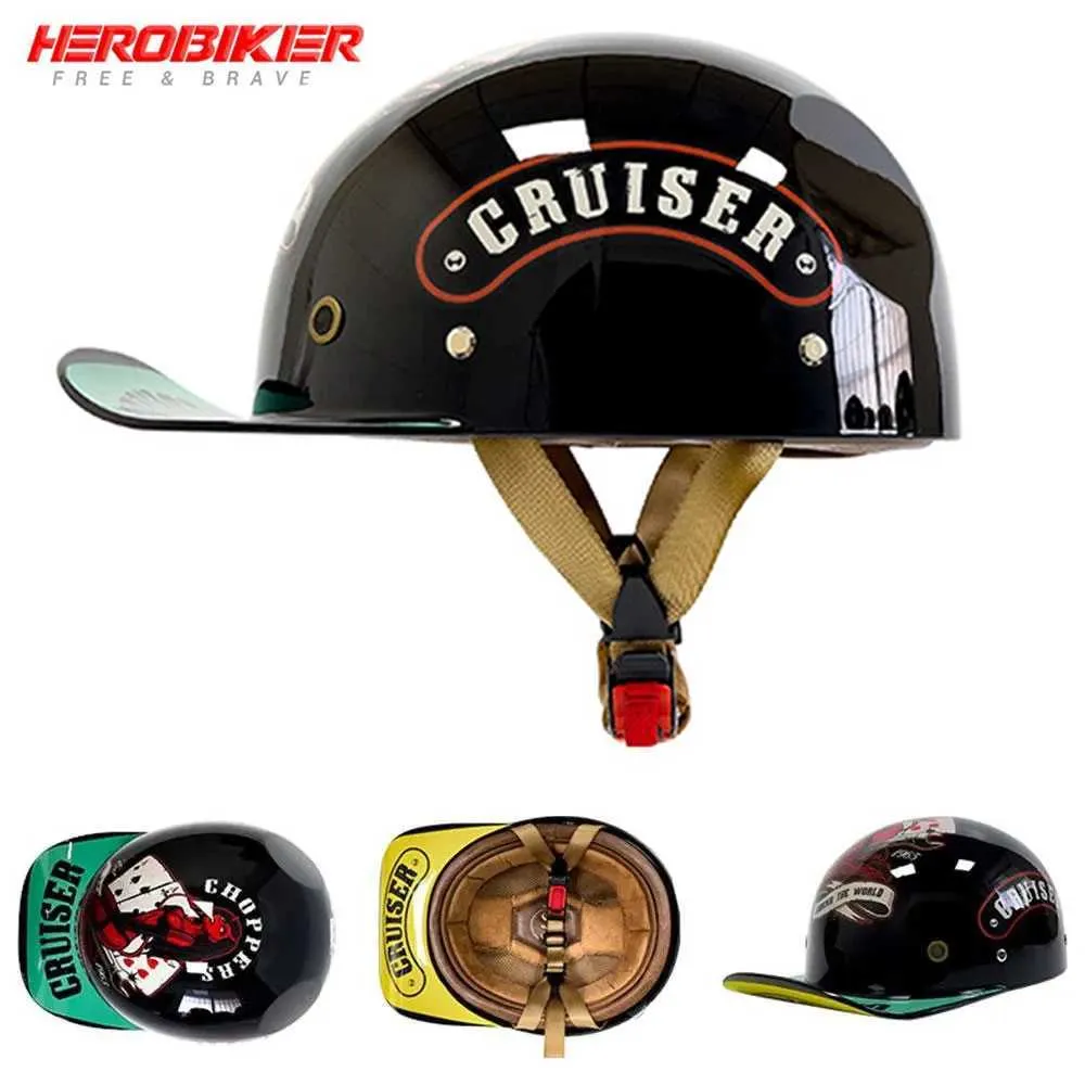 Retro Motorcycle Half Helmet Vintage Open Face Motorbike Helmet