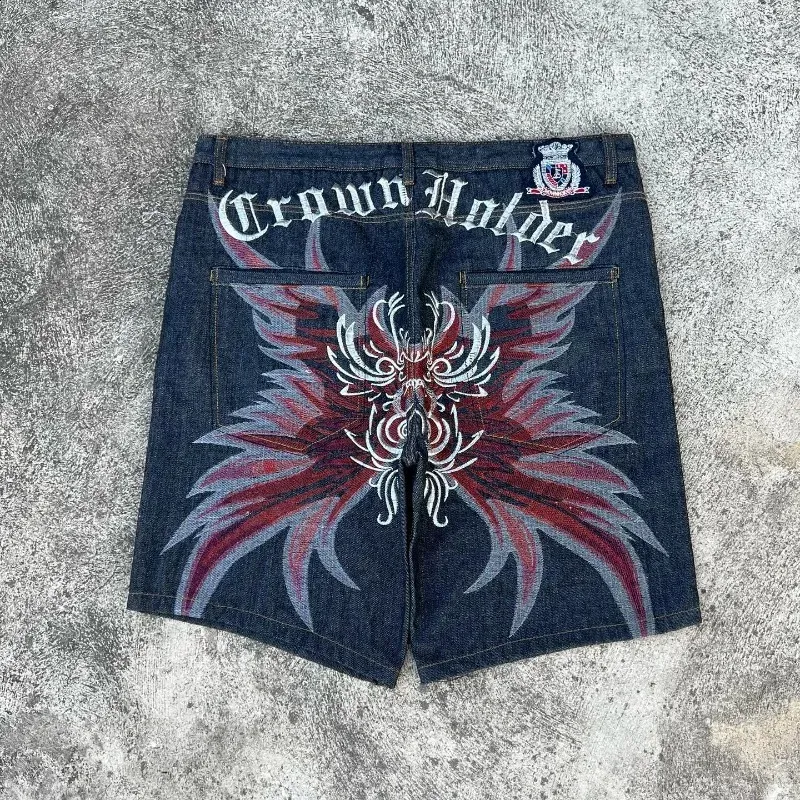 Men's High Waist Gothic jeans and shorts with Wing Men's High Waist Gothic jeans and shorts with Wing