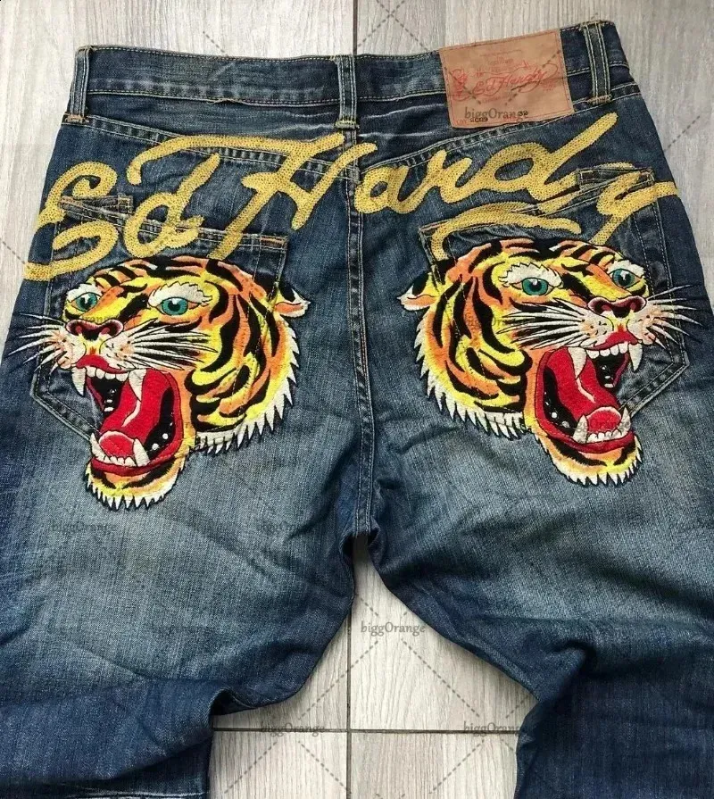Y2K Tiger Jeans - Retro Hip Hop Denim, Loose Fit, High Waist