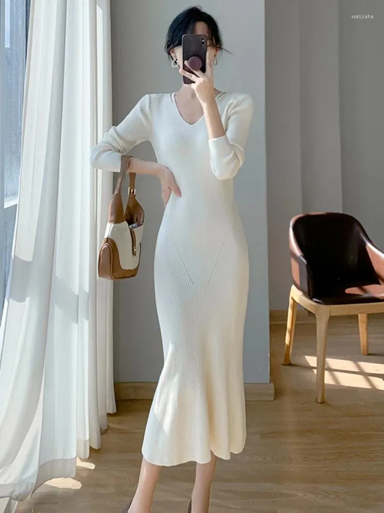 empire waist cotton knit dress Cotton Knit V-Neck Empire A-line Pocket Dress