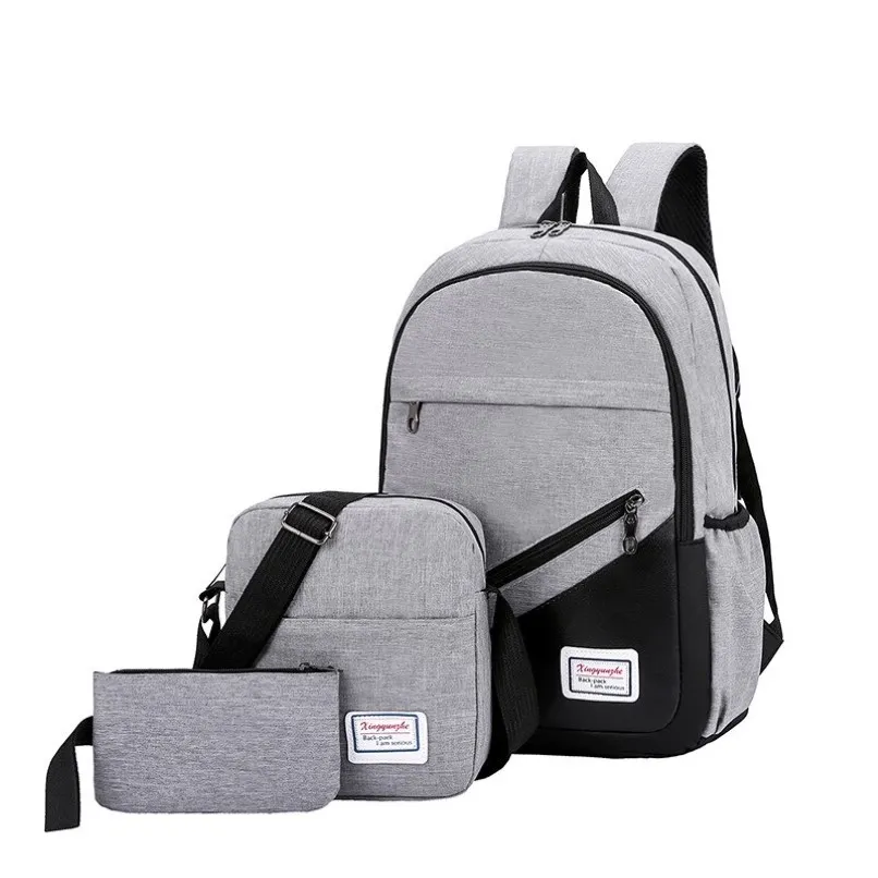 3-Piece Anti-Theft Backpack Set: Mens Womens Casual Travel