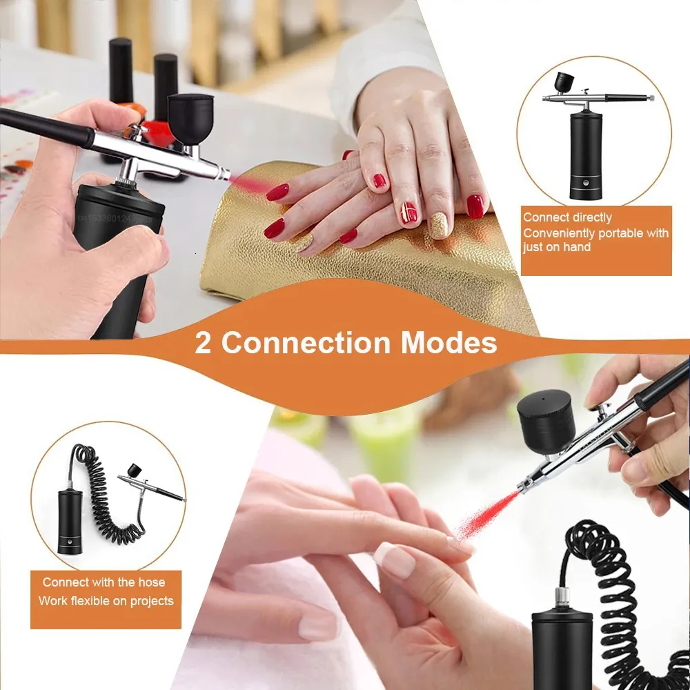 Metal Electric Airbrush Sprayer – 0.3mm Fine Mist, Handheld, 60-Minute Work Time, Steady Airflow, For DIY, Nail Art, Models & Precise Artwork