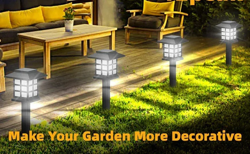 Paquete De 12 Luces Solares Para Exteriores, Impermeables, De Acero Inoxidable Iluminacion Led Para Patio Jardin