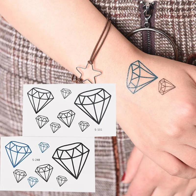 Waterproof Temporary Tattoos: Stylish Unisex Body Art Stickers Diamond,  Heart Designs for Men Women Makeup Maquiagem Easy Application!