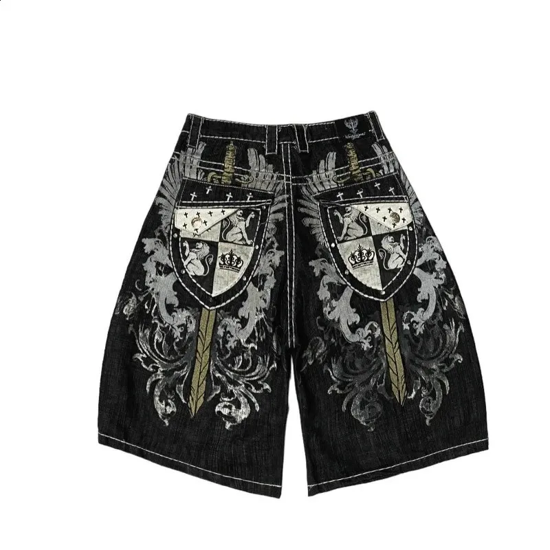 Oversized Printed Denim denim shorts for Men - Y2K Retro Oversized Printed Denim denim shorts for Men - Y2K Retro