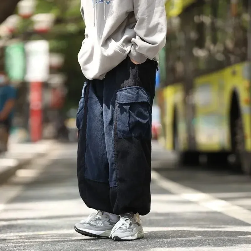 初売りセール Corduroy Mens Cargo Black Fit, Loose Set Hoodie & Pants Clothing