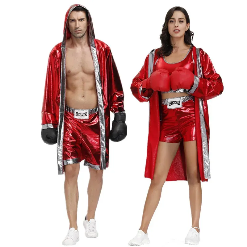 Boxing Robes Adult Red Costume Suit For Men And Women Boxer Cosplay ...