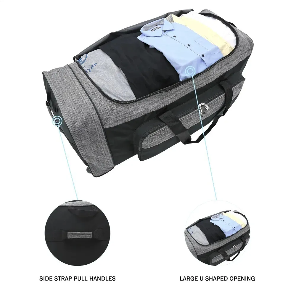 Tri-Fold Polyester Rolling Trunk Duffel - 36ft Travel...