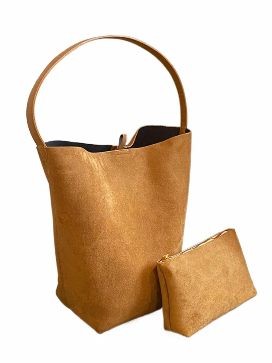 Casual Large Capacity Suede Bag Womens 2023 New Autumn Winter Shoulder Bag Work Bucket Bag W3Yo From 39 39 DHgate