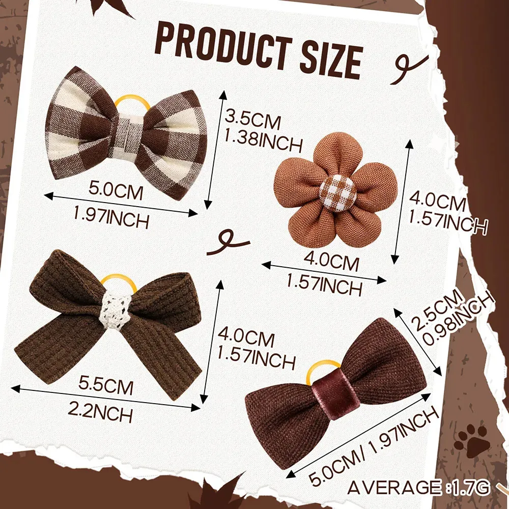 Lot De 15 Nœuds élastiques Pour Chien Et Chat - Accessoires Toilettage Mignons - Polyester Doux - Pour Quotidien, Fêtes, Vacances