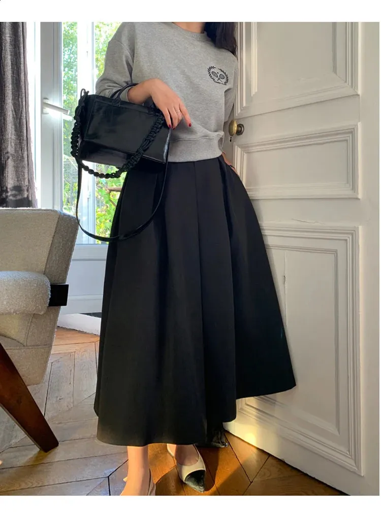 【WOOHWA】CLASSIC MID PLEATS SKIRT WOOHWA】CLASSIC MID PLEATS SKIRT