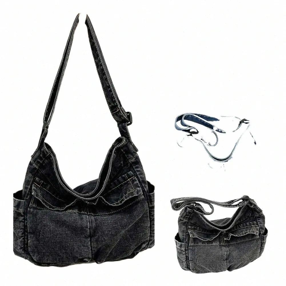 ショルダーバッグ・ポシェット JILLSTUART Gelato dark navy denim stitched hobo shoulder bag DHgate.com:Denim Chic: Womens Large Capacity Shoulder Bag
