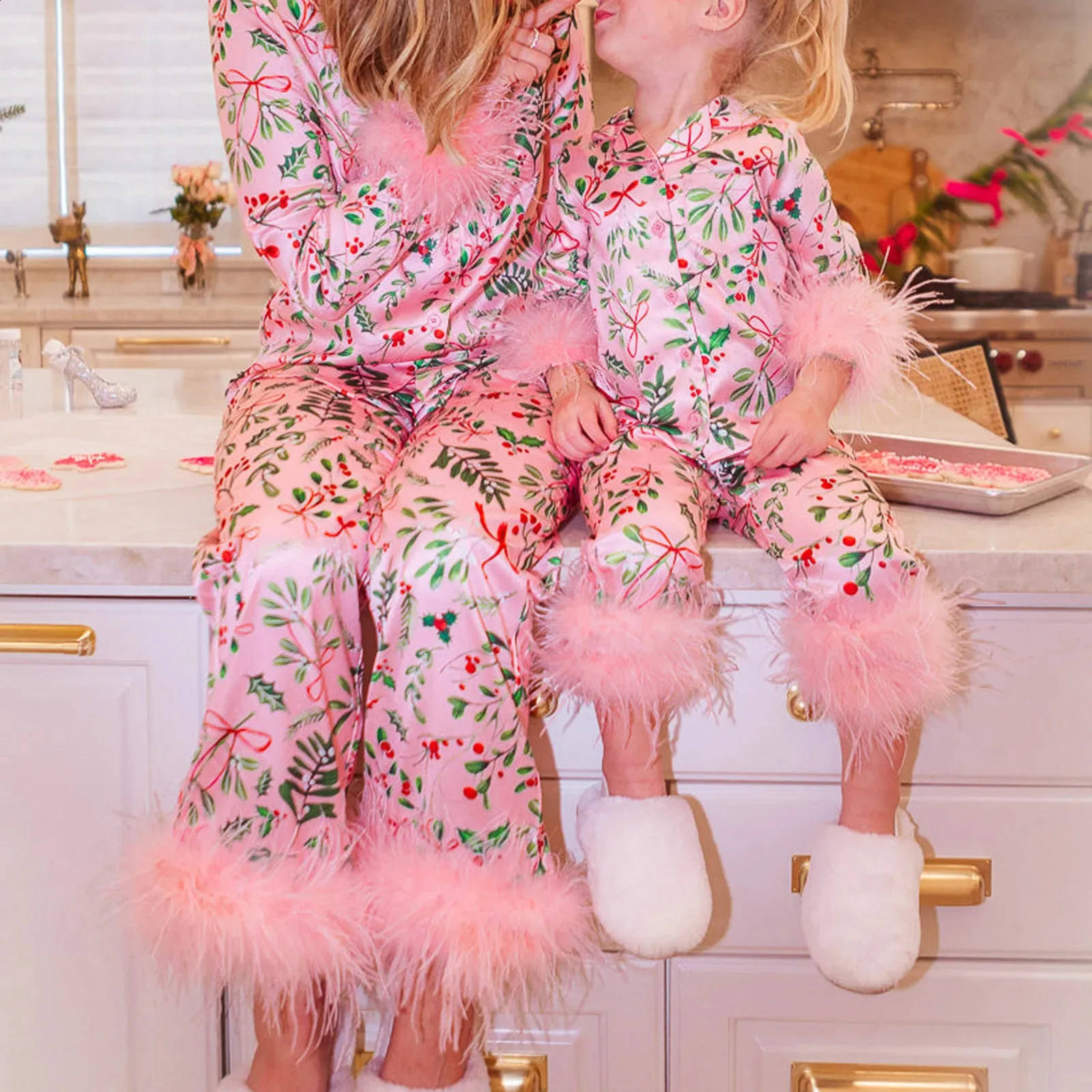 Family Pink Christmas Pj Set Pyjama Sets Pink Christmas Family