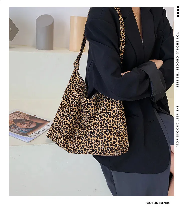DHgate.com:Leopard Print Canvas Tote Bag for Women - Large