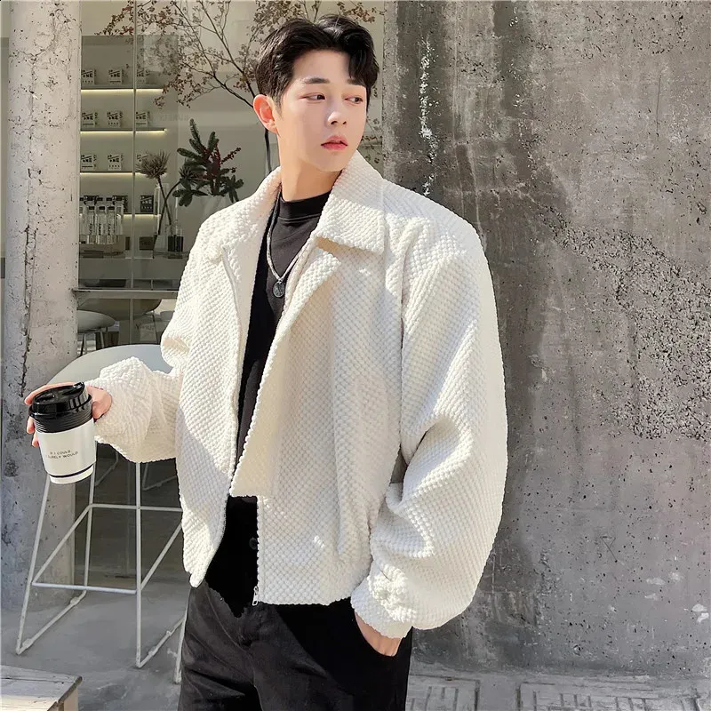 Blazer Homme Simili Daim - Col Coréen Rétro - Veste Décontractée Automne/Hiver - Design Élégant Et Moderne - 7